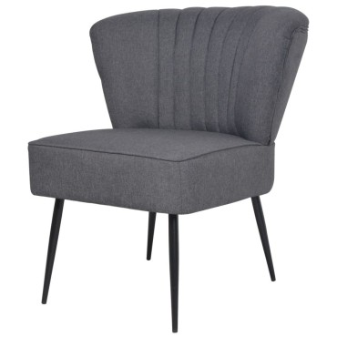 vidaXL Πολυθρόνα Cocktail Σκούρο Γκρι Υφασμάτινη 64x73x81cm 1 τεμ.