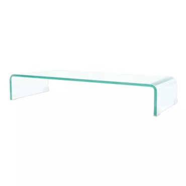 vidaXL Βάση Τηλεόρασης/Οθόνης Διάφανη 80x30x13cm Γυάλινη