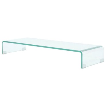vidaXL Βάση Τηλεόρασης/Οθόνης Διάφανη 90x30x13cm Γυάλινη