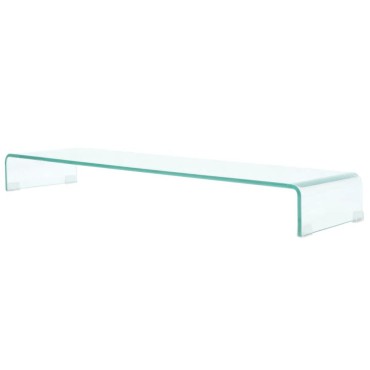 vidaXL Βάση Τηλεόρασης/Οθόνης Διάφανη 110x30x13cm Γυάλινη
