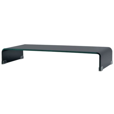 vidaXL Βάση Τηλεόρασης/Οθόνης Μαύρη 80x30x13cm Γυάλινη