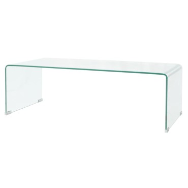 vidaXL Τραπεζάκι Σαλονιού Διάφανο 98x45x30cm από Ψημένο Γυαλί 1 τεμ.