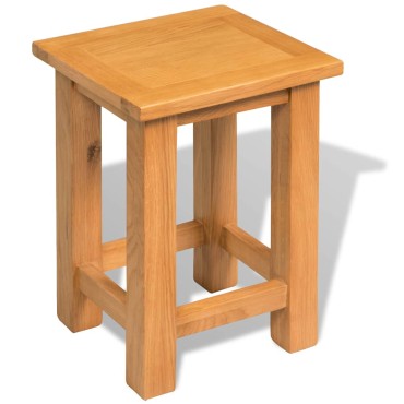 vidaXL Τραπέζι Βοηθητικό 27x24x37cm από Μασίφ Ξύλο Δρυός 1 τεμ.