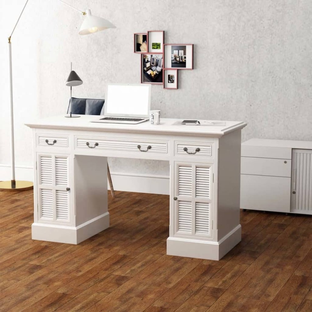 vidaXL Γραφείο Δύο Όψεων Λευκό 140x48x80cm 1 τεμ.