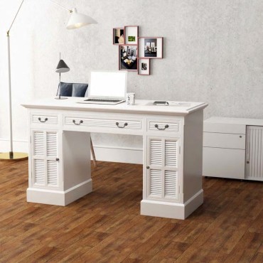 vidaXL Γραφείο Δύο Όψεων Λευκό 140x48x80cm 1 τεμ.