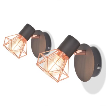 vidaXL Απλίκες Τοίχου 2 τεμ. με 2 Λαμπτήρες LED Filament 8 W