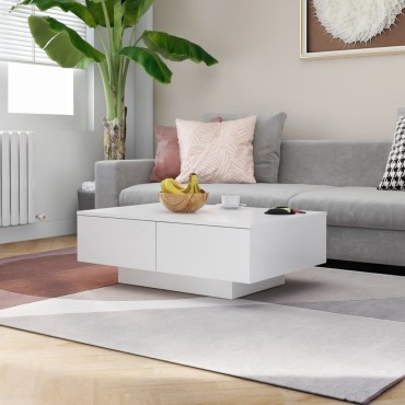 vidaXL Τραπεζάκι Σαλονιού Λευκό 90x60x31cm από Επεξ. Ξύλο 1 τεμ.