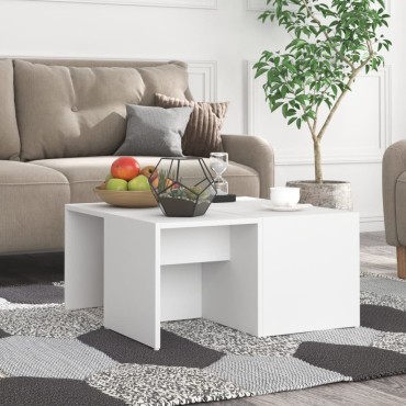 vidaXL Τραπεζάκια Σαλονιού 4 τεμ. Λευκά 33x33x33cm Επεξ. Ξύλο