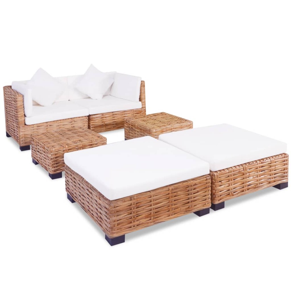 vidaXL Σετ Καναπέ 16 τεμ. από Γνήσιο Ρατάν 67x67x58cm  Γωνιακός