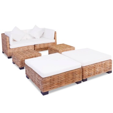 vidaXL Σετ Καναπέ 16 τεμ. από Γνήσιο Ρατάν 67x67x58cm  Γωνιακός