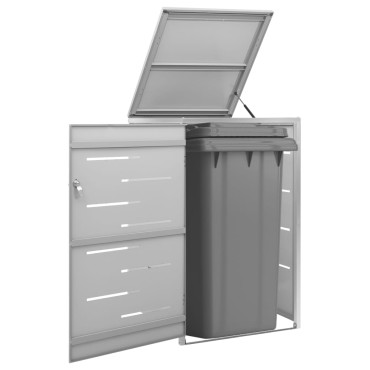 vidaXL Πλαίσιο για Κάδο Απορρ. με Ρόδες 69x77,5x112,5 εκ Αν. Ατσάλι