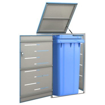 vidaXL Πλαίσιο για Κάδο Απορρ. με Ρόδες 69x77,5x112,5 εκ Αν. Ατσάλι
