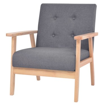 vidaXL Πολυθρόνα Σκούρο Γκρι Υφασμάτινη 64,5x67x73,5cm 1 τεμ.