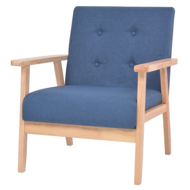 vidaXL Πολυθρόνα Μπλε Υφασμάτινη 64,5x67x73,5cm 1 τεμ.