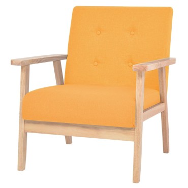 vidaXL Πολυθρόνα Κίτρινη Υφασμάτινη 64,5x67x73,5cm 1 τεμ.