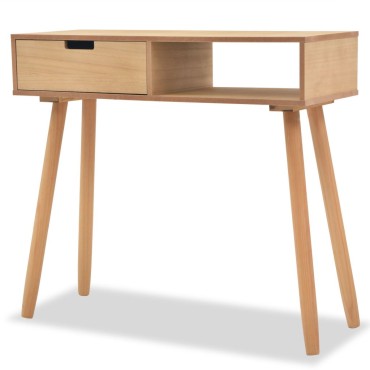 vidaXL Τραπέζι Κονσόλα Καφέ 80x30x72cm από Μασίφ Ξύλο Πεύκου 1 τεμ.