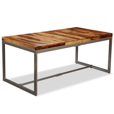 vidaXL Τραπεζαρία από Μασίφ Ξύλο Sheesham και Ατσάλι 180x90x76cm 1 τεμ.