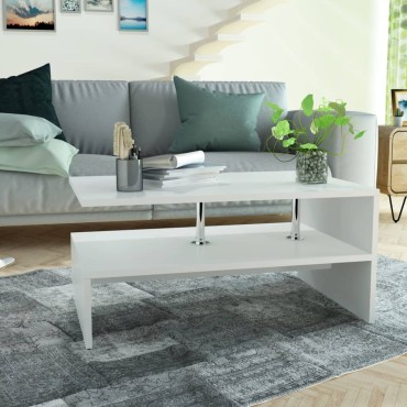 vidaXL Τραπεζάκι Σαλονιού Λευκό 90x59x42cm Επεξ. Ξύλο 1 τεμ.
