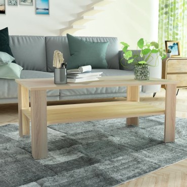 vidaXL Τραπεζάκι Σαλονιού Χρώμα Δρυς 100x59x42cm από Επεξ. Ξύλο 1 τεμ.
