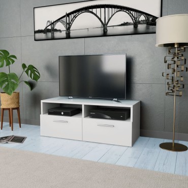 vidaXL Έπιπλο Τηλεόρασης Λευκό 95x35x36cm από Επεξ. Ξύλο