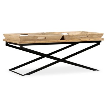 vidaXL Τραπεζάκι Σαλονιού 110x55x42cm από Μασίφ Ξύλο Μάνγκο 1 τεμ.