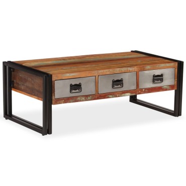 vidaXL Τραπεζάκι Σαλονιού με 3 Συρτάρια 100x50x35cm Ανακυκλ. Ξύλο 1 τεμ.