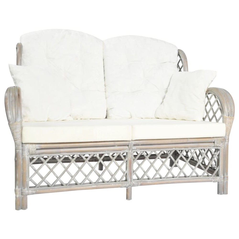 vidaXL Καναπές Διθέσιος Γκρι από Ρατάν 125x80x90cm 1 τεμ.