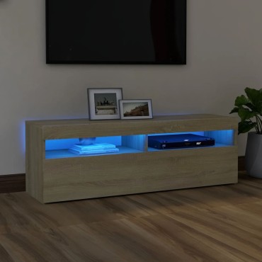vidaXL Έπιπλο Τηλεόρασης με LED Sonoma Δρυς 120x35x40cm