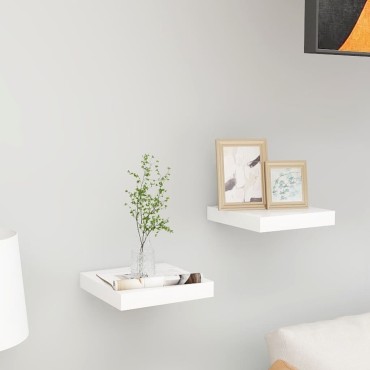 vidaXL Ράφια Τοίχου 2 τεμ. Δρυς και Άσπρο 23x23,5x3,8cm MDF