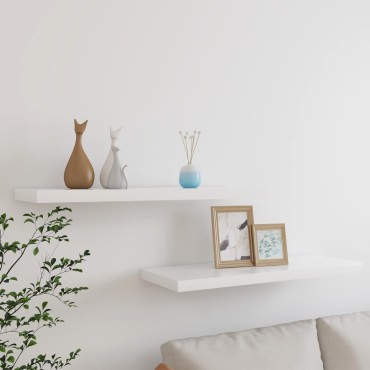 vidaXL Ράφια Τοίχου 2 τεμ. Δρυς/Λευκό 80x23,5x3,8cm MDF