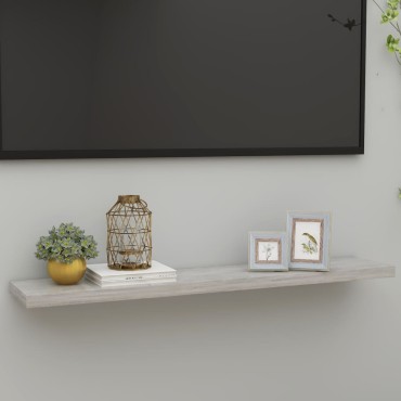 vidaXL Ράφι Τοίχου Γκρι Σκυροδέματος 120x23,5x3,8cm από MDF 1 τεμ.