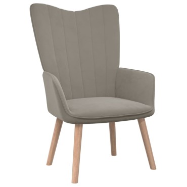 vidaXL Πολυθρόνα Relax Ανοιχτό Γκρι Βελούδινη 61,5x69x95,5cm 1 τεμ.