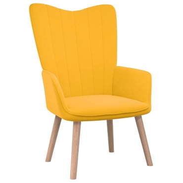 vidaXL Πολυθρόνα Relax Κίτρινο Μουσταρδί Βελούδινη 61,5x69x95,5cm 1 τεμ.
