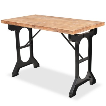 vidaXL Τραπεζαρία 122x65x82cm με Επιφάνεια από Μασίφ Ξύλο Ελάτης 1 τεμ.