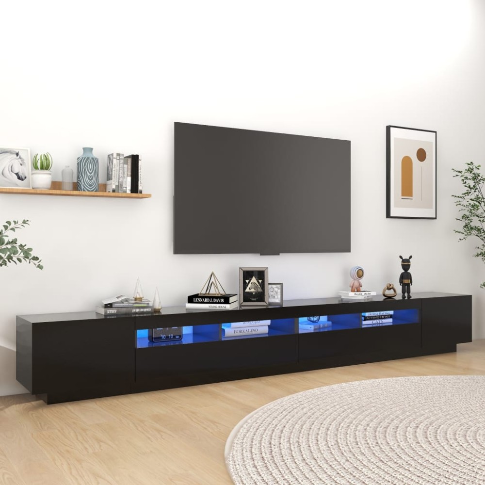 vidaXL Έπιπλο Τηλεόρασης με LED Μαύρο 300x35x40cm