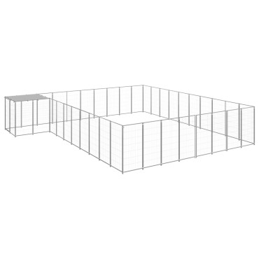 vidaXL Σπιτάκι Σκύλου Ασημί 25,41 μ² Ατσάλινο