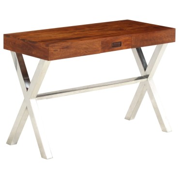 vidaXL Γραφείο 110x50x76cm Μασίφ Ξύλο Ακακίας/Μελί Φινίρισμα 1 τεμ.