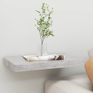 vidaXL Ράφι Τοίχου Γκρι Σκυροδέματος 50x23x3,8cm από MDF 1 τεμ.