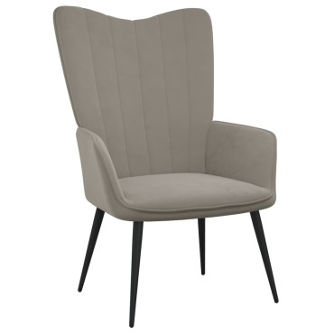 vidaXL Πολυθρόνα Relax Ανοιχτό Γκρι Βελούδινη 61x70x96,5cm 1 τεμ.