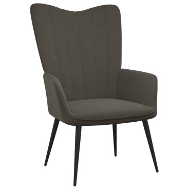 vidaXL Πολυθρόνα Relax Σκούρο Γκρι Βελούδινη 61x70x96,5cm 1 τεμ.