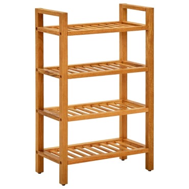 vidaXL Παπουτσοθήκη με 4 Ράφια 50x27x80cm από Μασίφ Ξύλο Δρυός