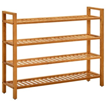 vidaXL Παπουτσοθήκη με 4 Ράφια 100x27x80cm από Μασίφ Ξύλο Δρυός