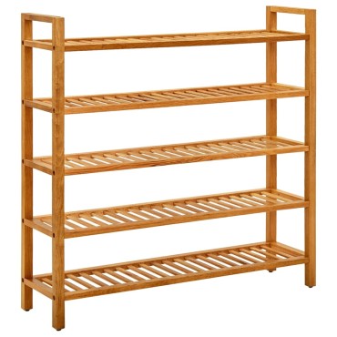 vidaXL Παπουτσοθήκη με 5 Ράφια 100x27x100cm από Μασίφ Ξύλο Δρυός