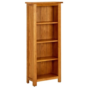 vidaXL Βιβλιοθήκη με 4 Επίπεδα 45x22x110cm από Μασίφ Ξύλο Δρυός 1 τεμ.