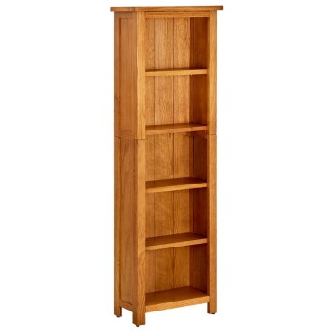 vidaXL Βιβλιοθήκη με 5 Επίπεδα 45x22x140cm από Μασίφ Ξύλο Δρυός 1 τεμ.