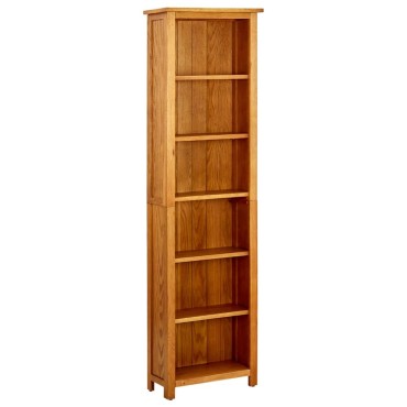 vidaXL Βιβλιοθήκη με 6 Επίπεδα 52x22x180cm από Μασίφ Ξύλο Δρυός 1 τεμ.