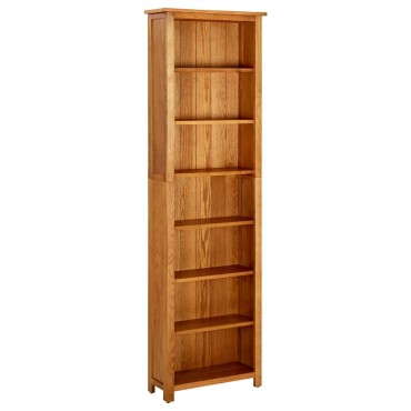 vidaXL Βιβλιοθήκη με 7 Επίπεδα 60x22x200cm από Μασίφ Ξύλο Δρυός 1 τεμ.