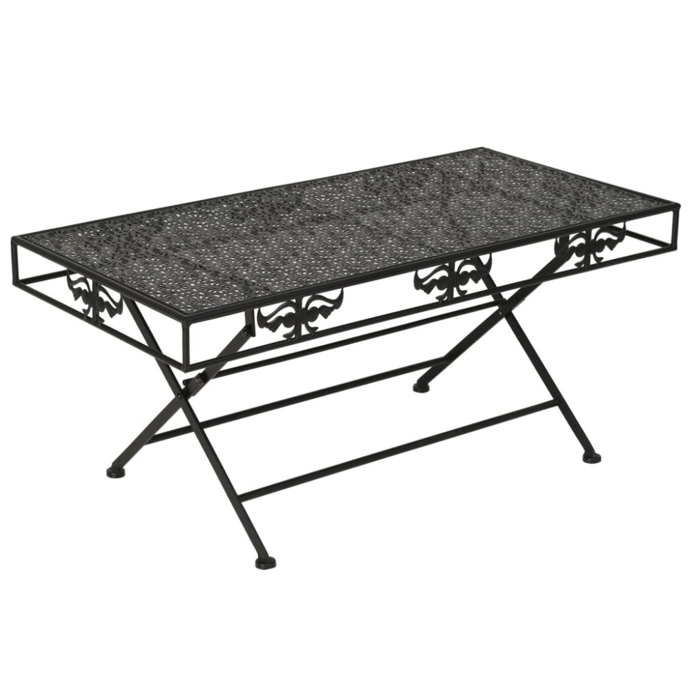 vidaXL Τραπέζι Σαλονιού Πτυσσόμενο Vintage Μαύρο 100x50x45cm Μέταλλο 1 τεμ.