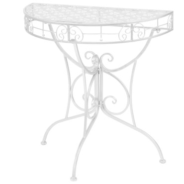 vidaXL Τραπέζι Βοηθητικό Ημικυκλικό Vintage Ασημί 72x36x74cm Μέταλλο 1 τεμ.