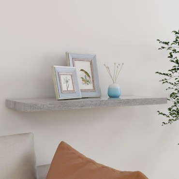 vidaXL Ράφι Τοίχου Γκρι Σκυροδέματος 80x23,5x3,8cm από MDF 1 τεμ.
